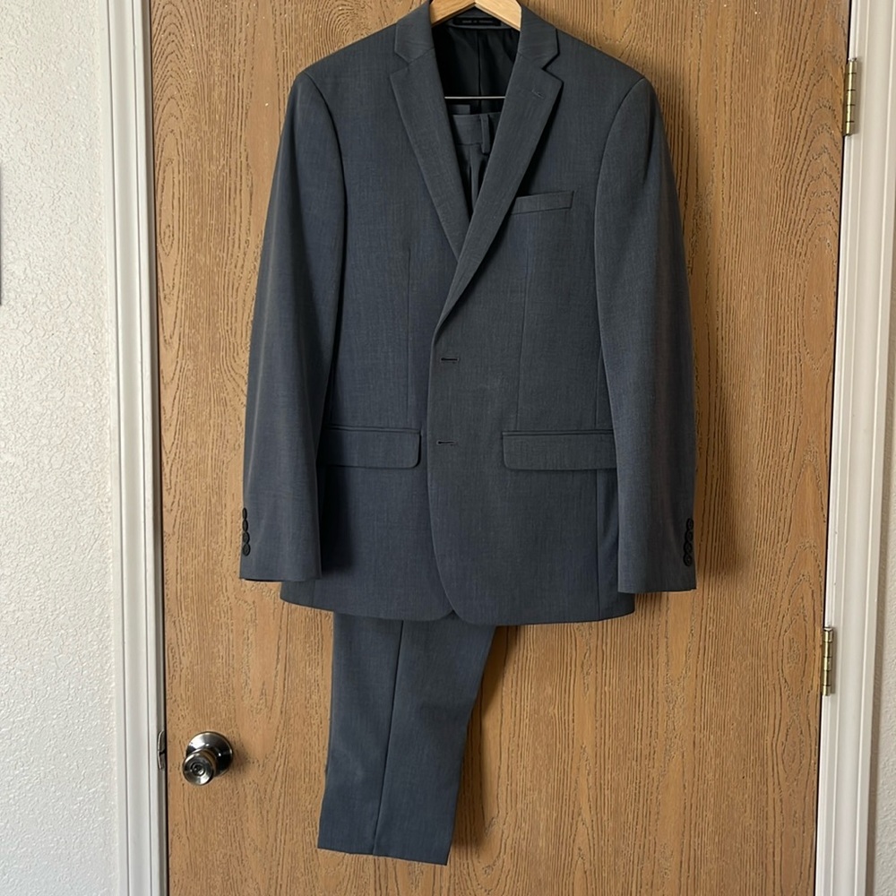 COPY - Van Heusen gray suit.